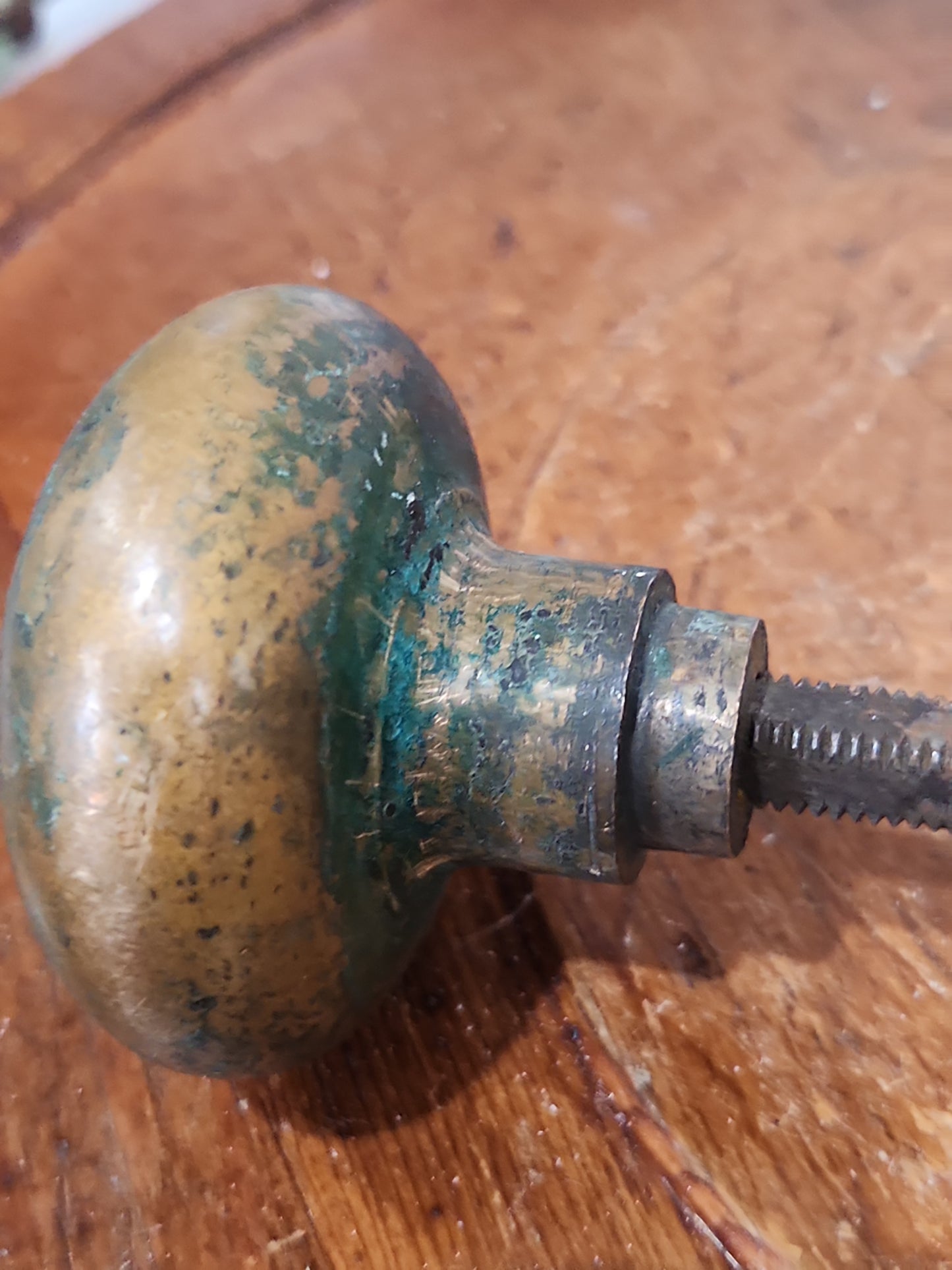 Antique UNMATCHING Glass and Metal Door Knobs attached to a stem kn21