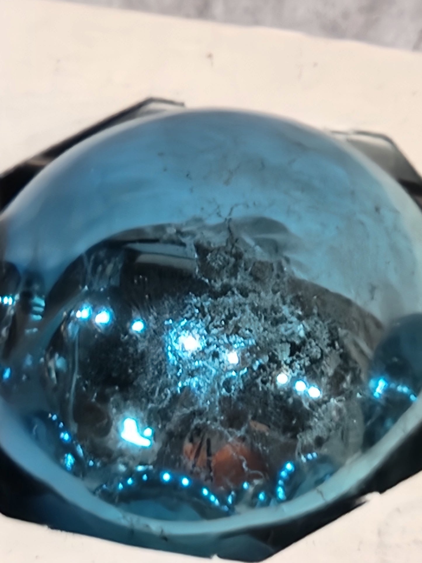 Box of Shiny Brite Brite turquoise ornament 1 1/2" bo61