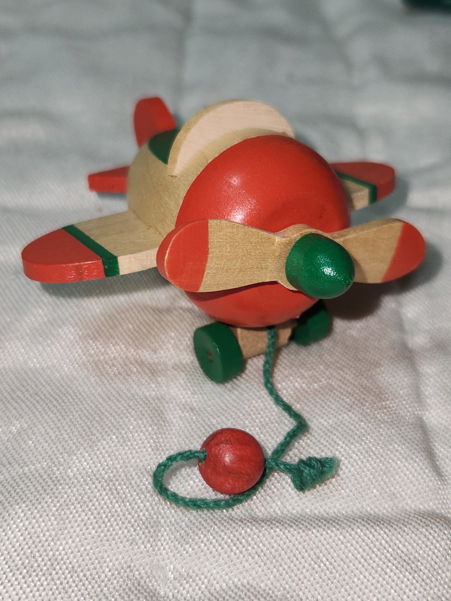 Vinyage Hallmark Ornament 1988 Wooden Airplane 5th in Nostalgic Childhood Ornaments Series