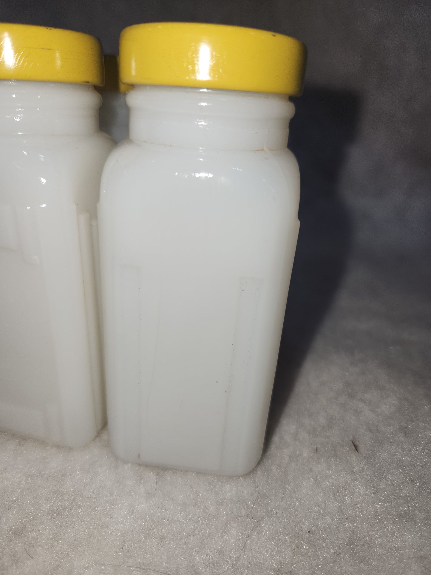 Vintage Milk Glass Spice jars Set Of 12 yellow lids mg78