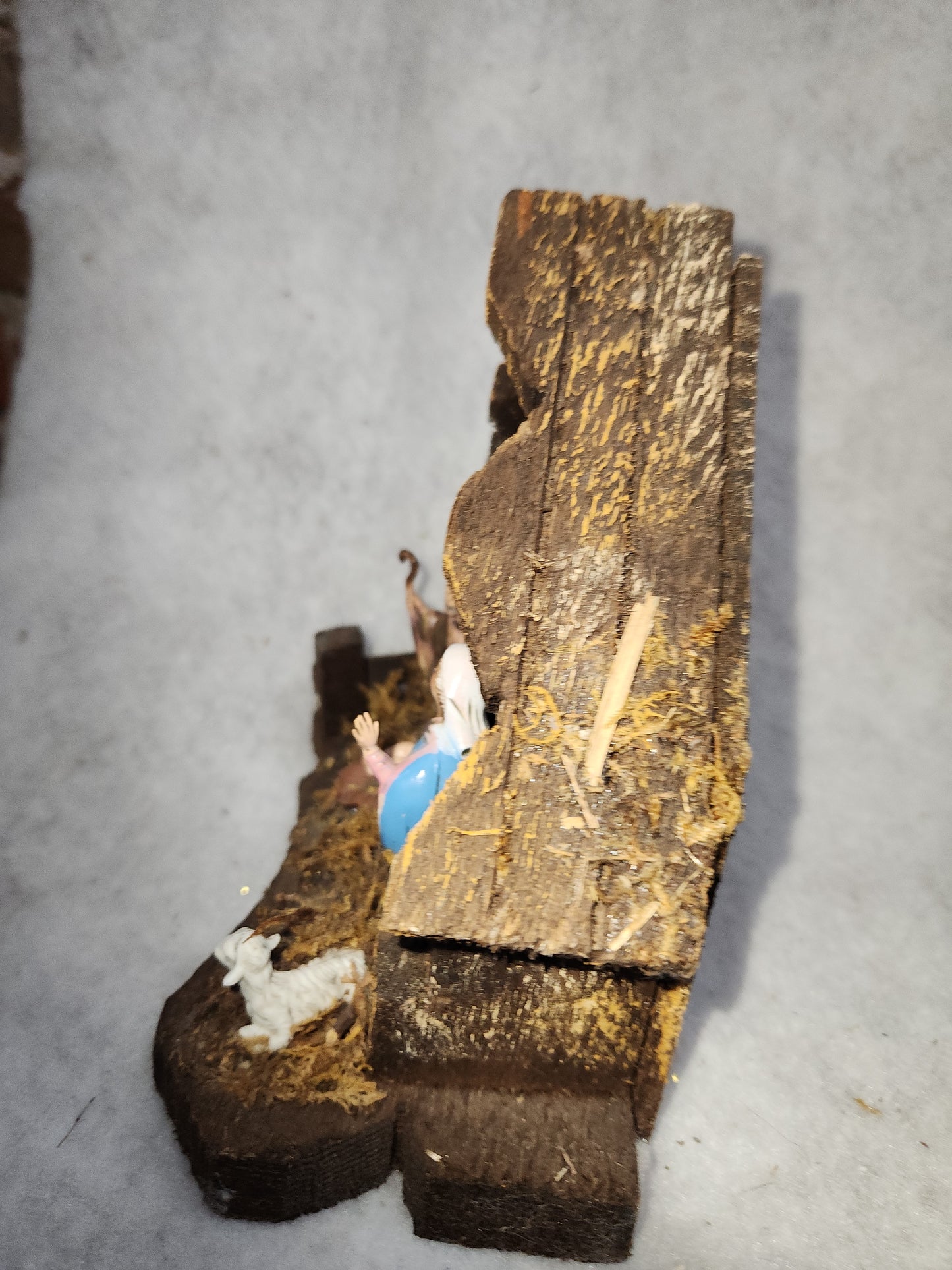 Vintage Italian Small Nativity Set. Mary, Joseph, Jesus, Sheep, Creche ns77