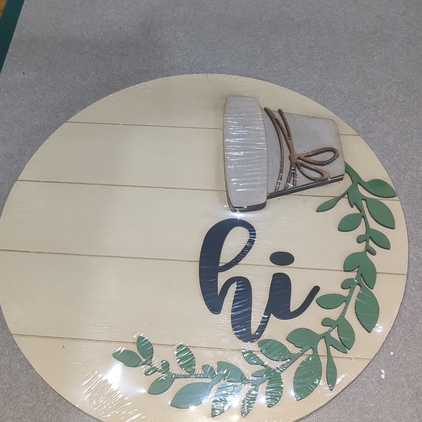 Cream, Pot spilling contents interchangeable door sign