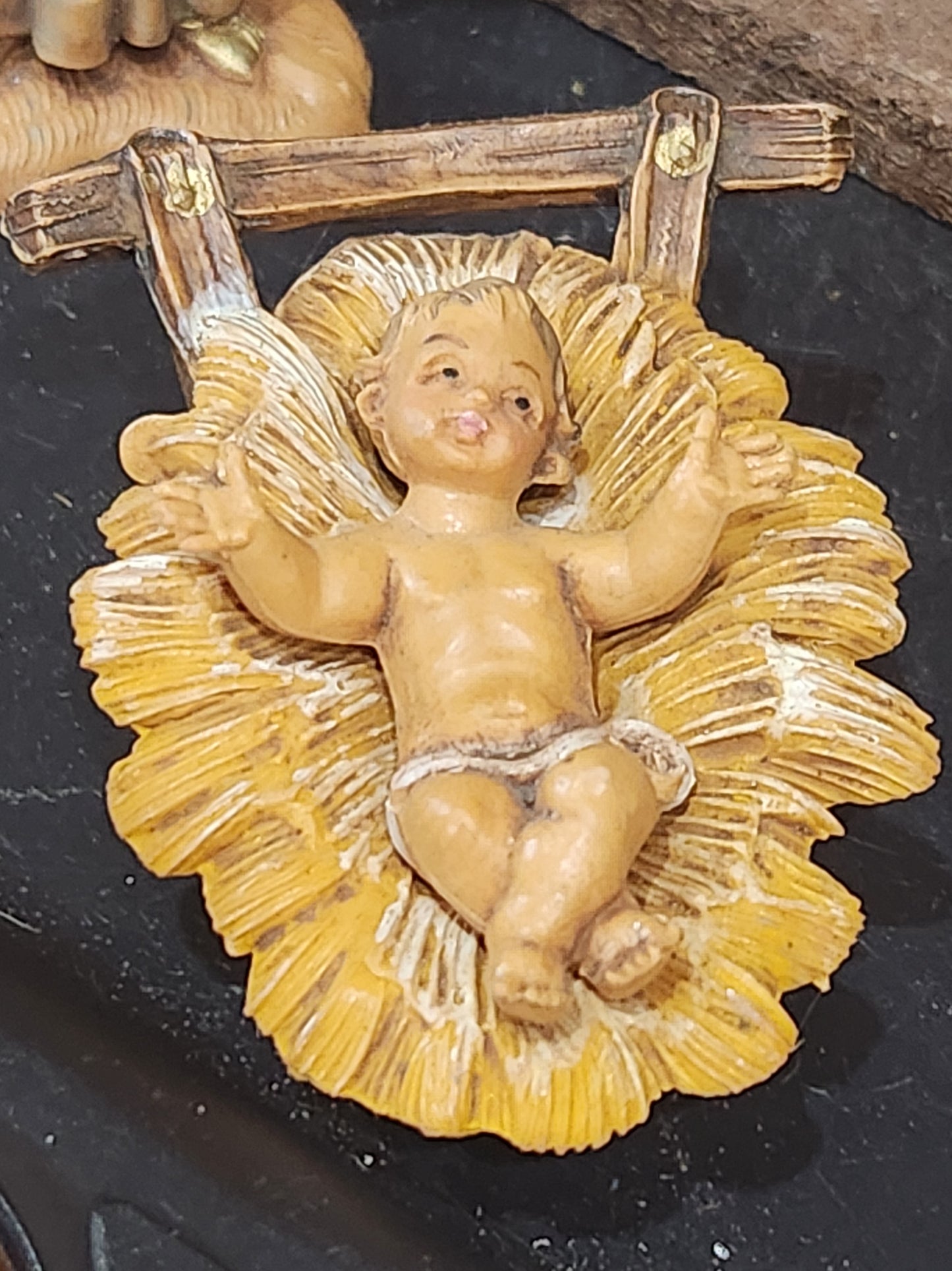 Vintage Fontanini Depose 1983 made in Italy Jesus Mary Joseph, 3 wise men, camel, goat, sheep, Angel stable