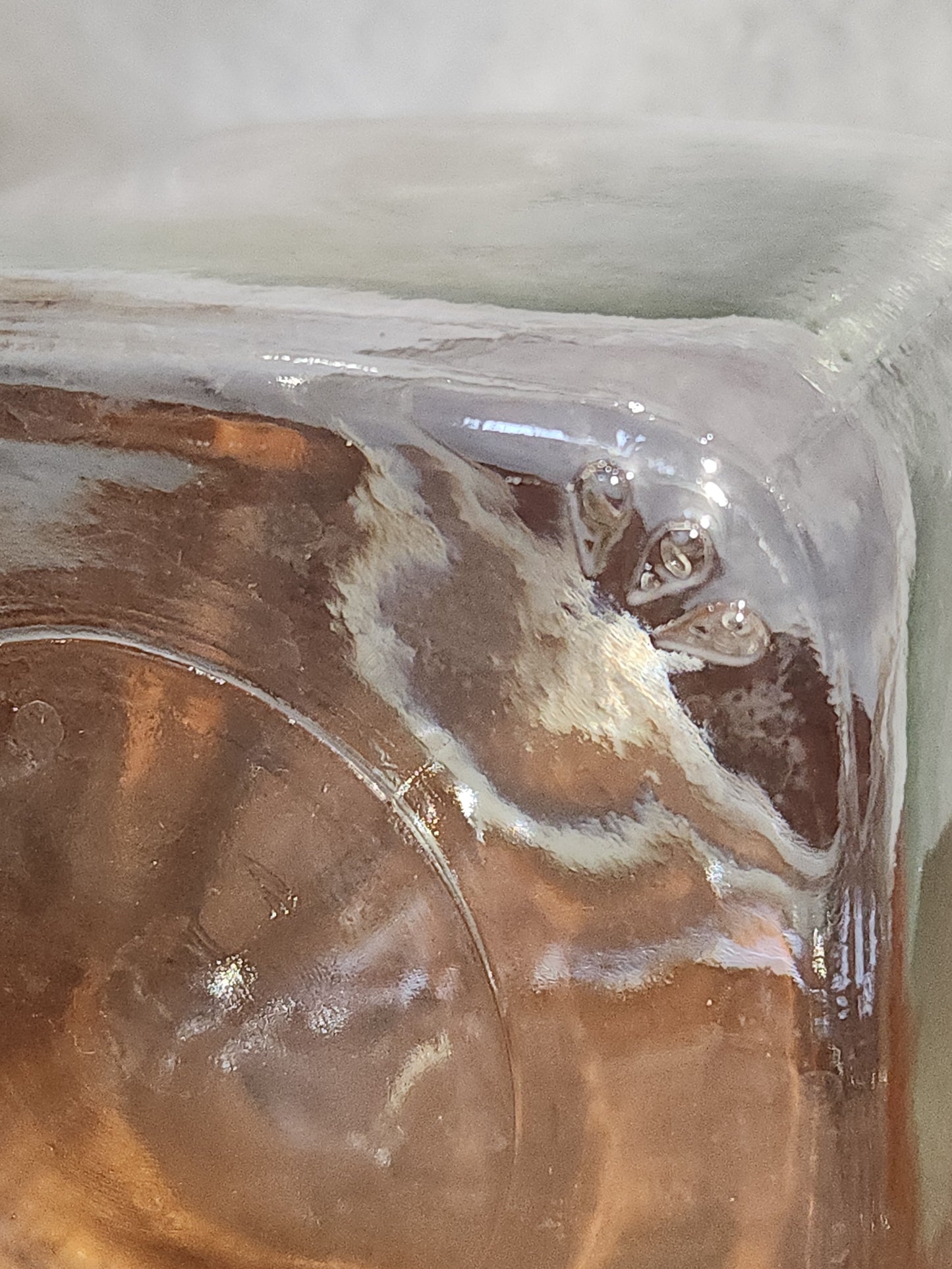 Vintage Clear Heavy Square Glass Canister Jar with Lid gl951
