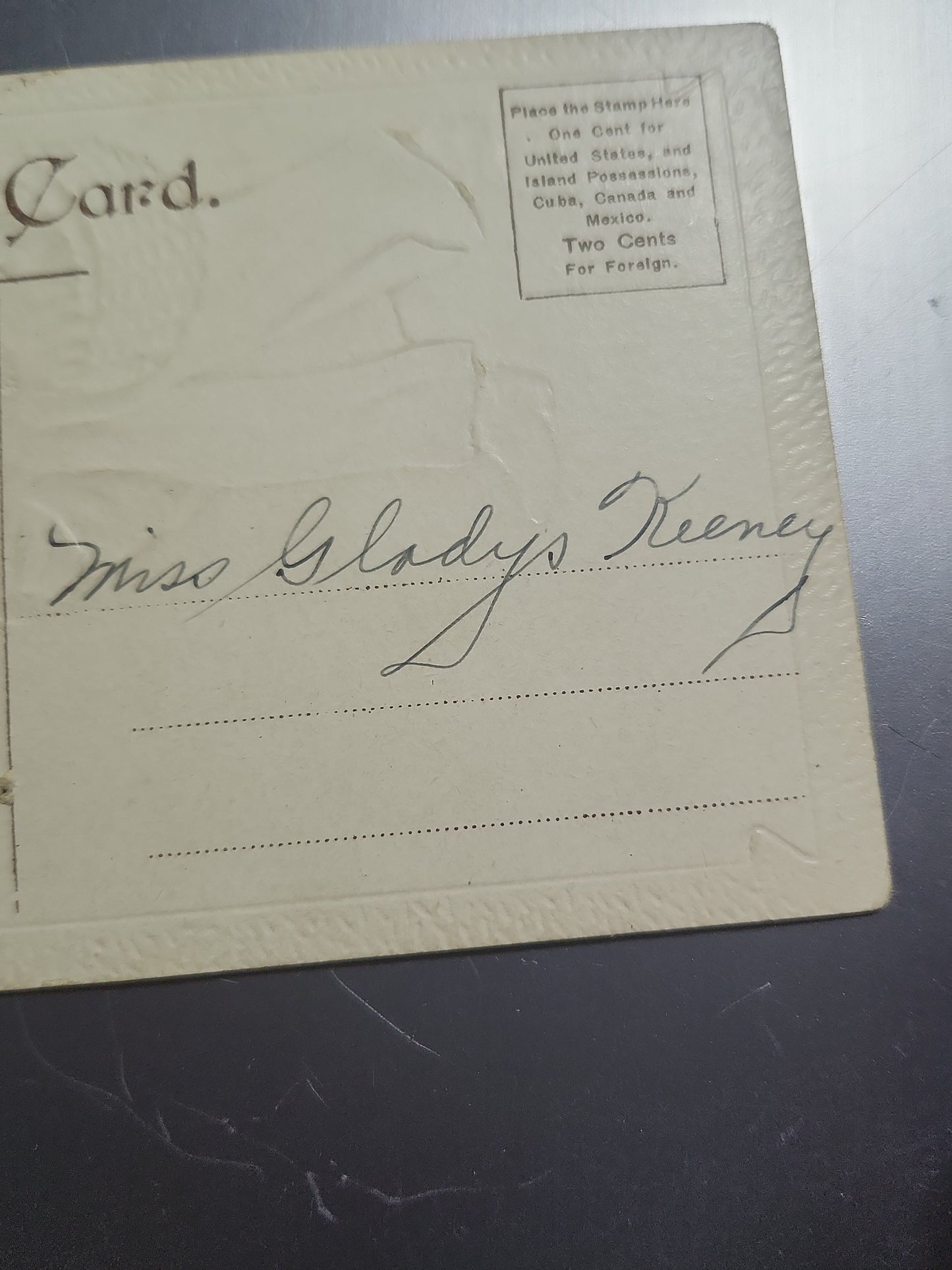 Antique Vintage Postcard A Merry Christmas St. Nicholas Santa Embossed printed in Saxony c1910