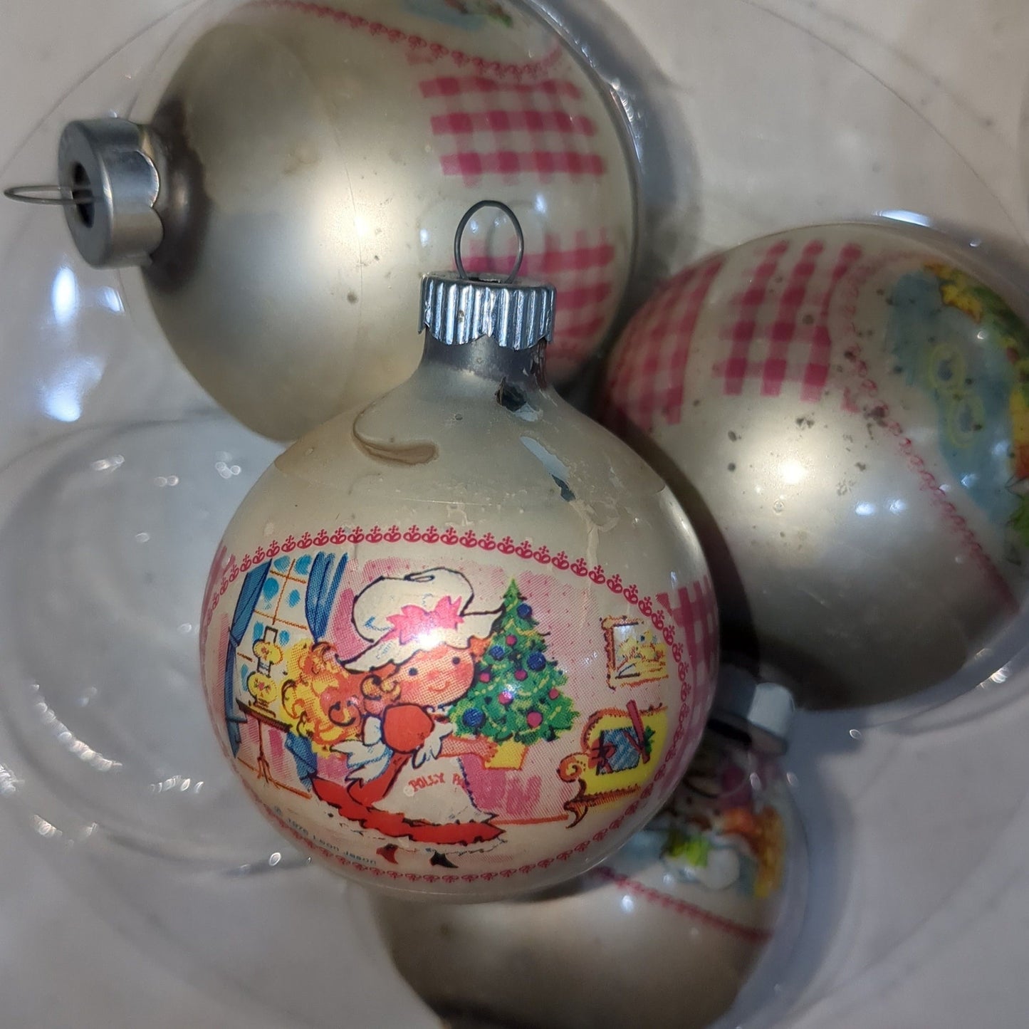 vintage copy poly pal glass Christmas ornaments