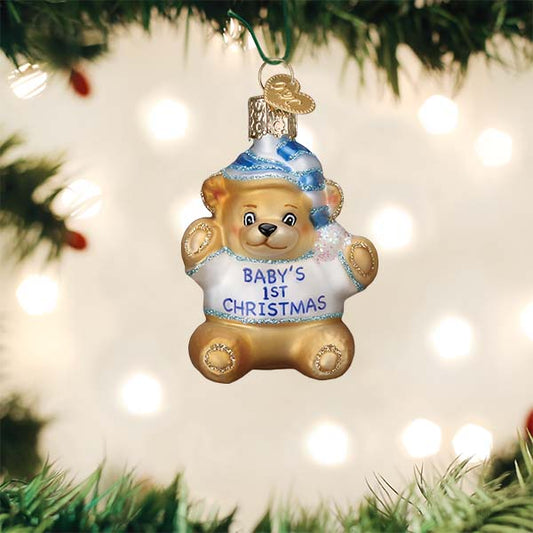 Baby Boy's First Teddy Bear Ornament  NOT AVAILABLE AT MINDEN LOCATION