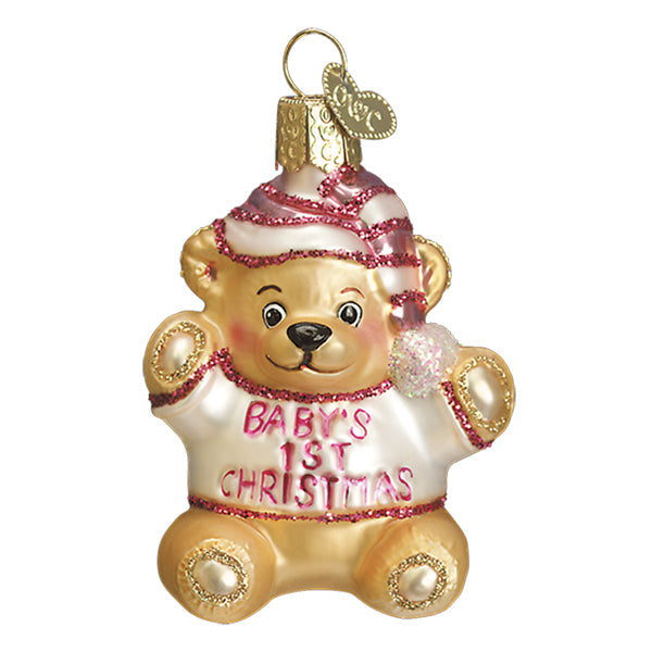 Baby Girl's First Teddy Bear Ornament  NOT AVAILABLE AT MINDEN LOCATION