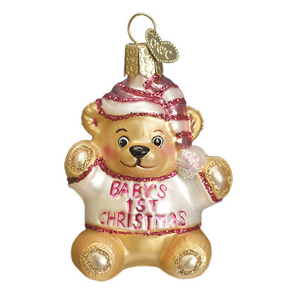 Baby Girl's First Teddy Bear Ornament  NOT AVAILABLE AT MINDEN LOCATION