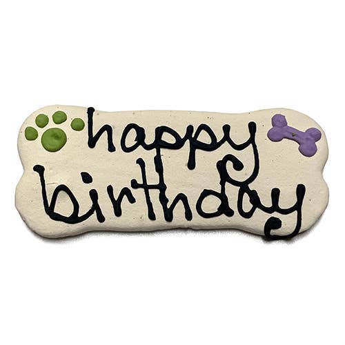 Br7 Birthday Dog Bones: white, blue, pink