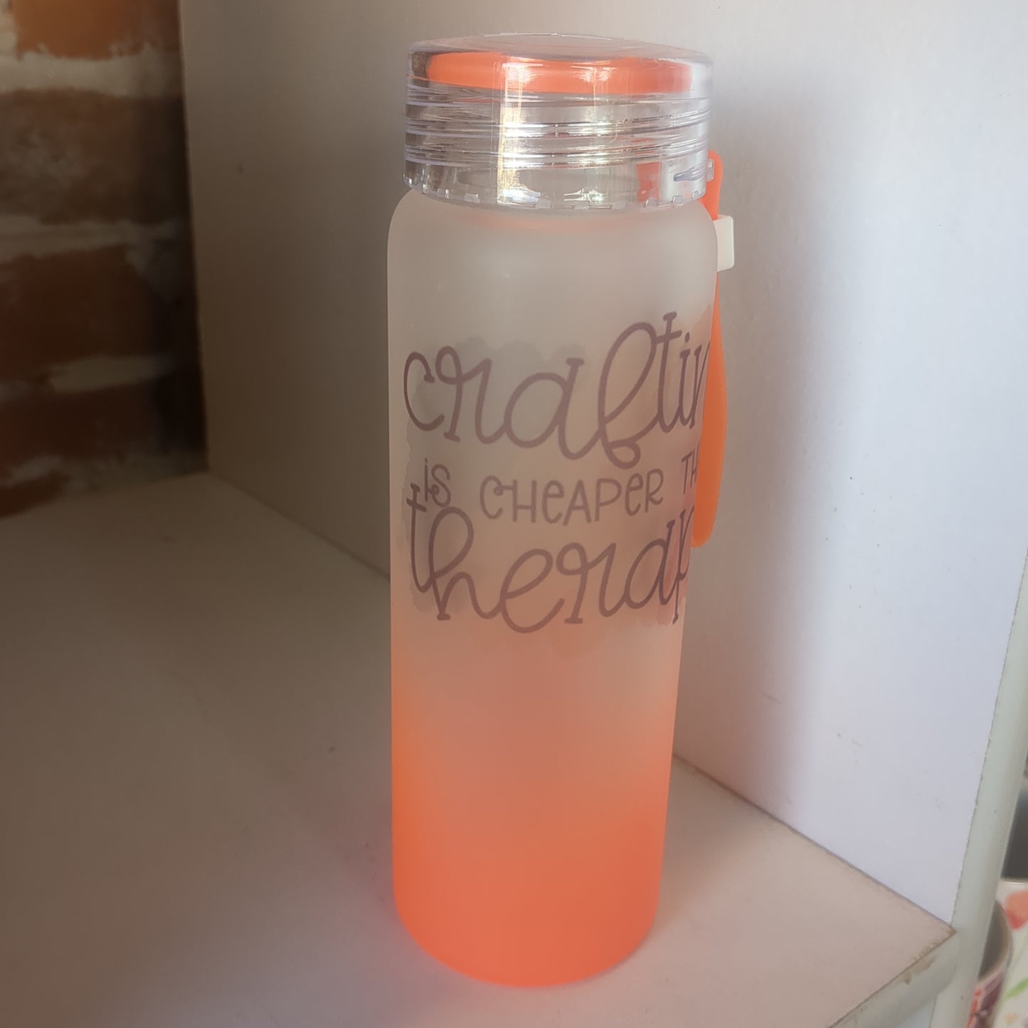 17 Oz Double wall Glass Orange Ombre Tumbler Crafting Is Cheaper Than Therapy