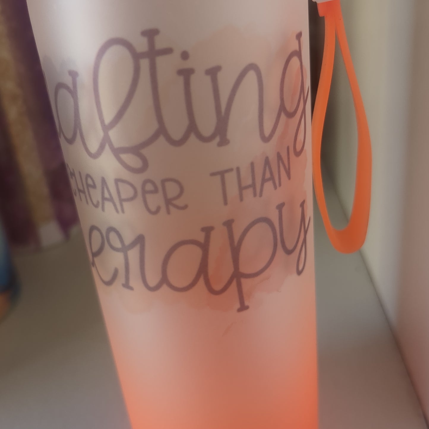 17 Oz Double wall Glass Orange Ombre Tumbler Crafting Is Cheaper Than Therapy