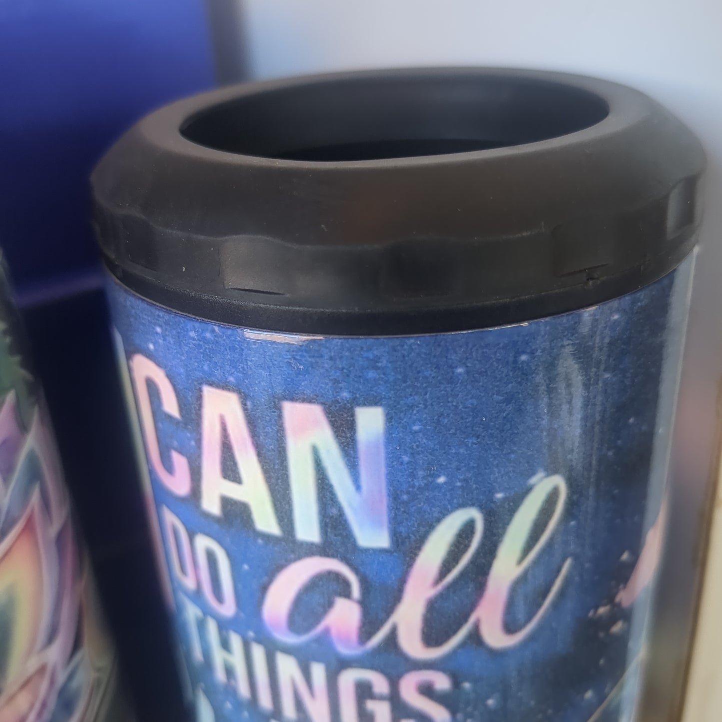 SPEAKER IS NOW LAVENDAR AND NOT DAMAGED 17 oz Steel Insulated Can Cooler, Tumbler & Speaker  can do all things through God