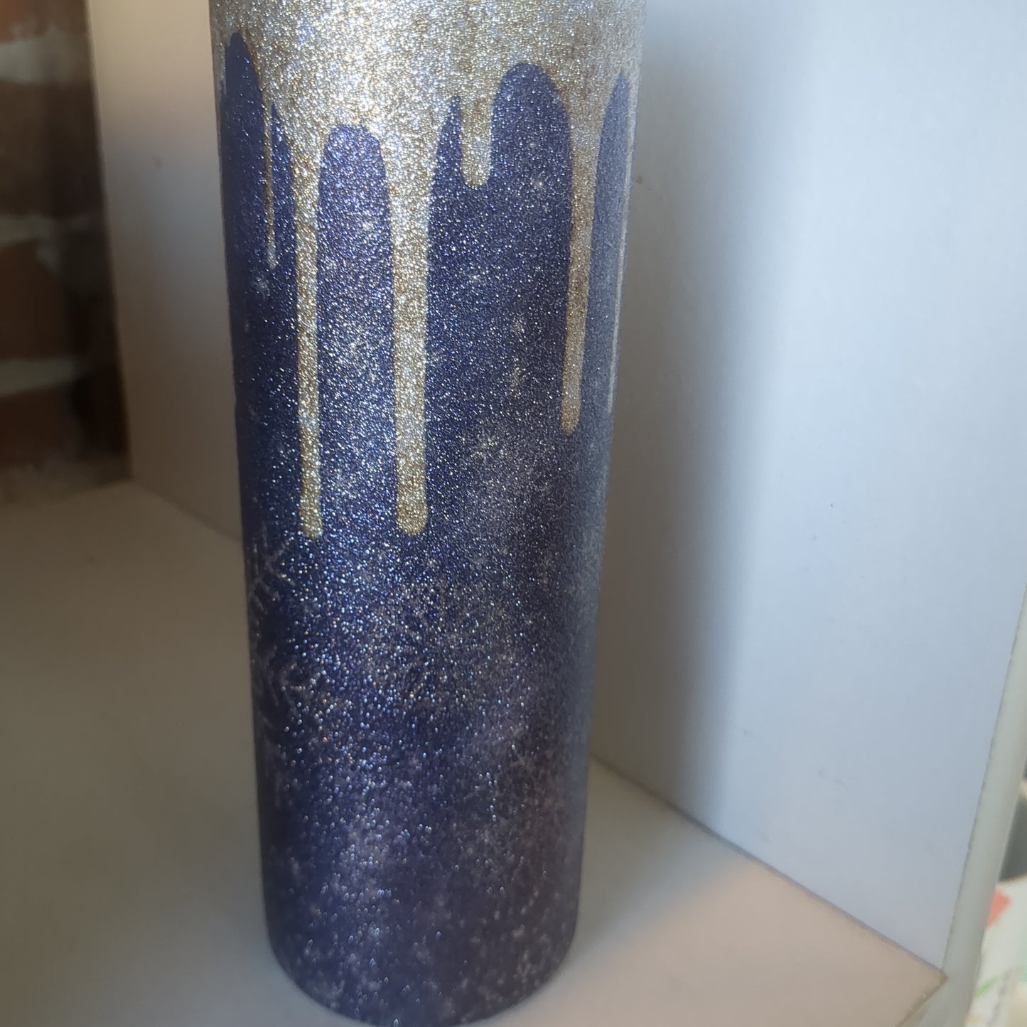 20 Oz insulated Stainless Stee Glitter Blue Snowflake Tumbler