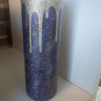 20 Oz insulated Stainless Stee Glitter Blue Snowflake Tumbler