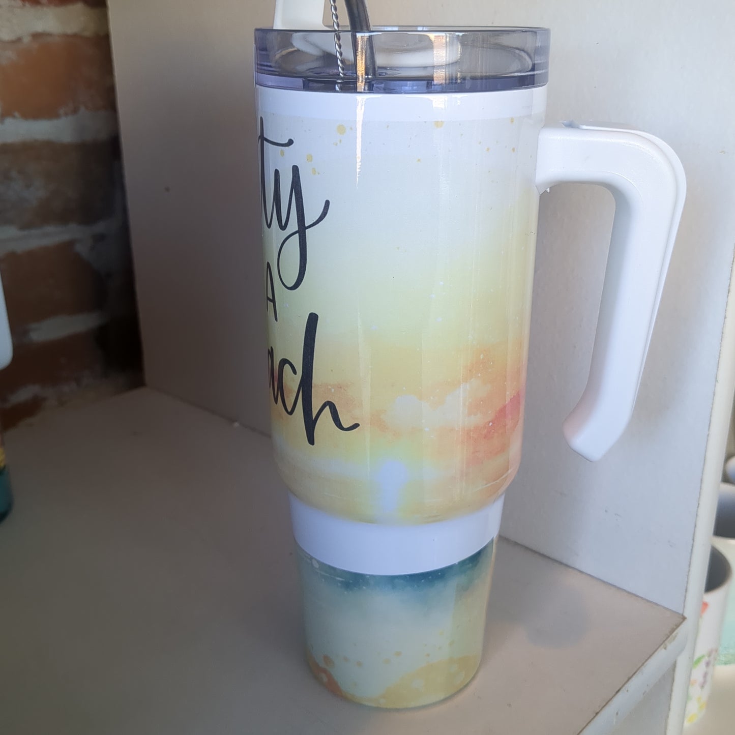 30 Oz Stainless steel Insulated Tumbler salty as a beach with minor flaws