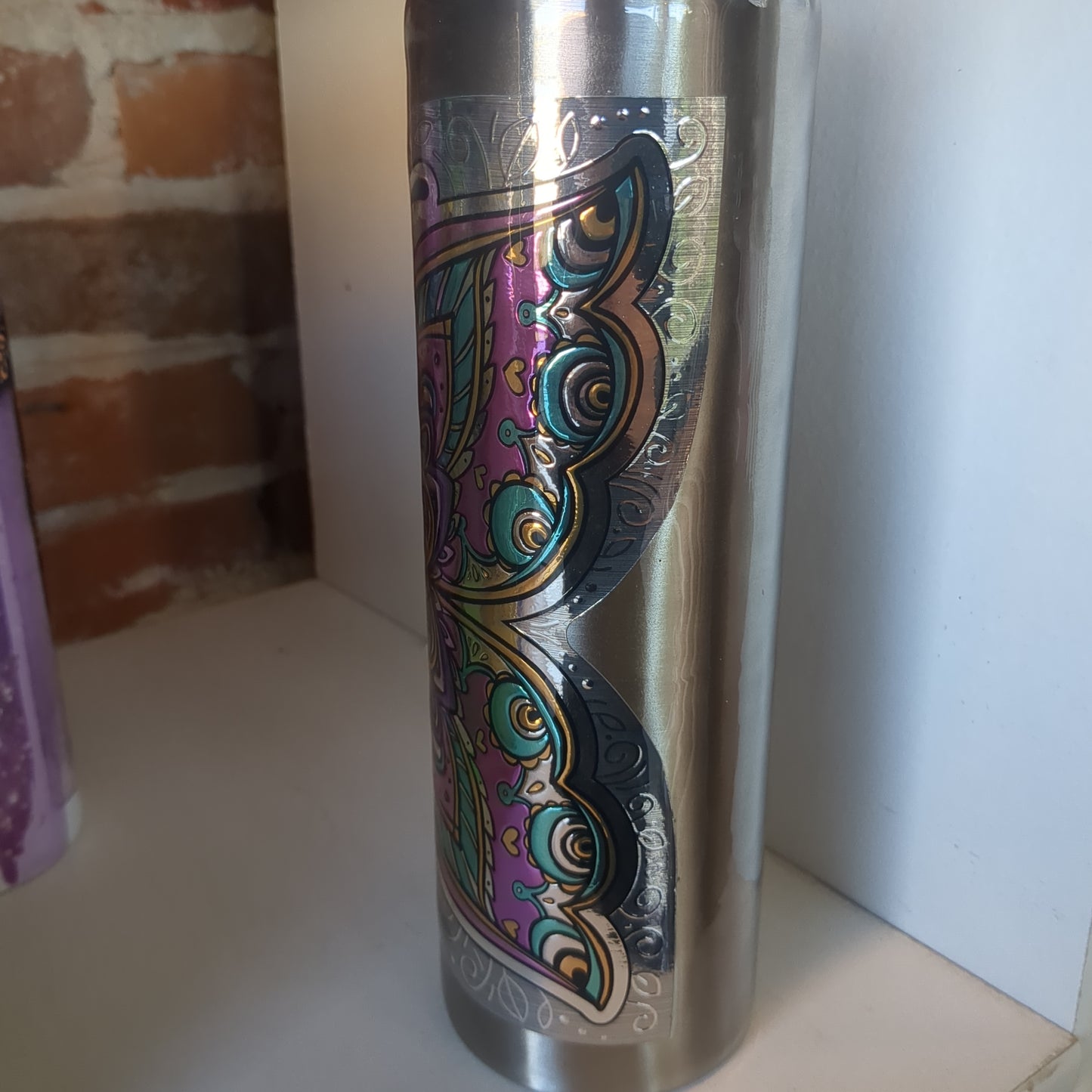 30 ounce stainless steel. Insulated Tumbler butterfly