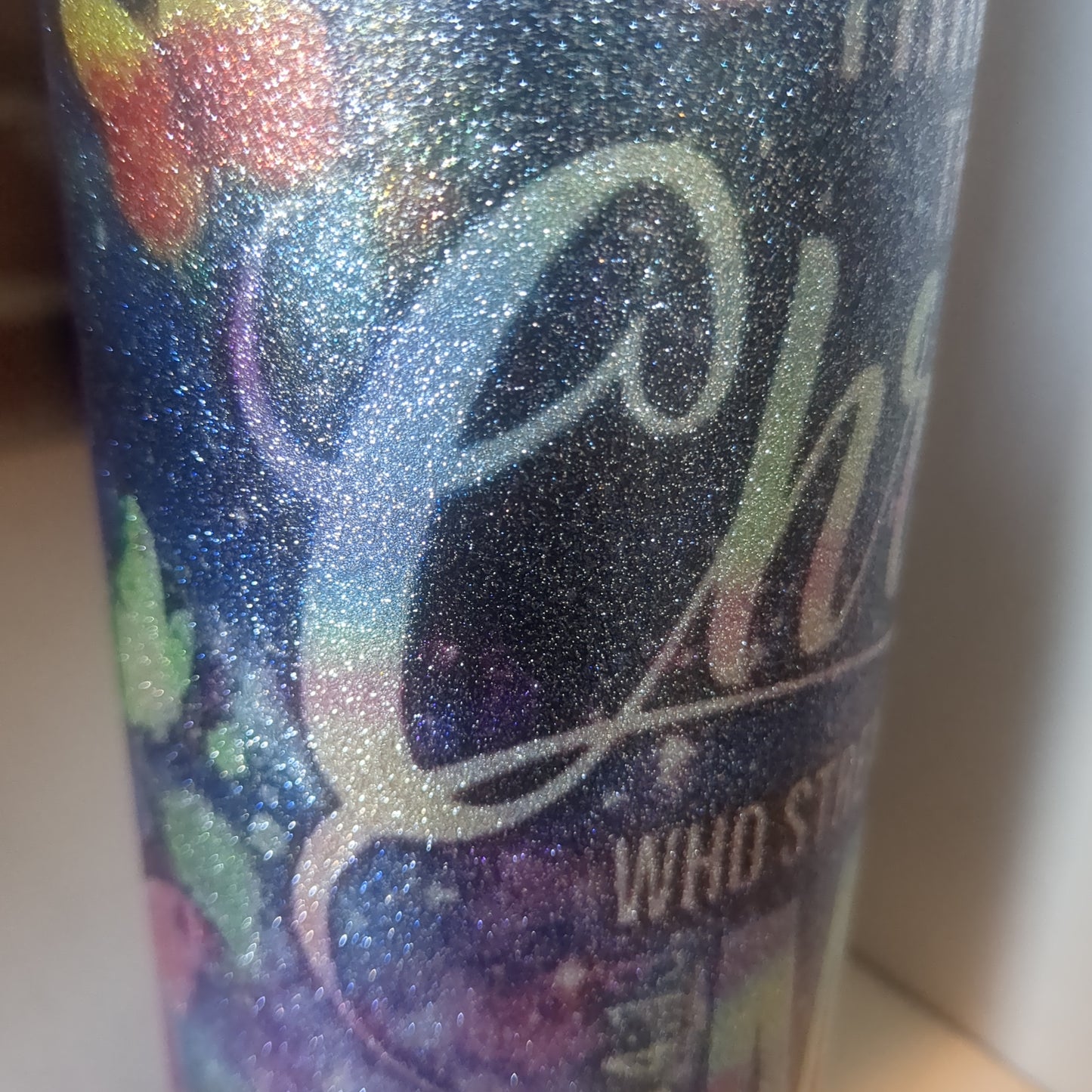 25 Oz Stainless Steel, Insulated, Fatty, glitter Tumbler.  I can do all thing through him