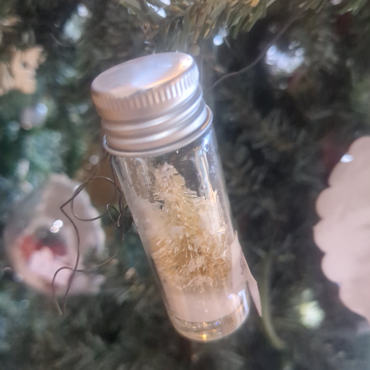 2 Inch jar With Tree Ornament