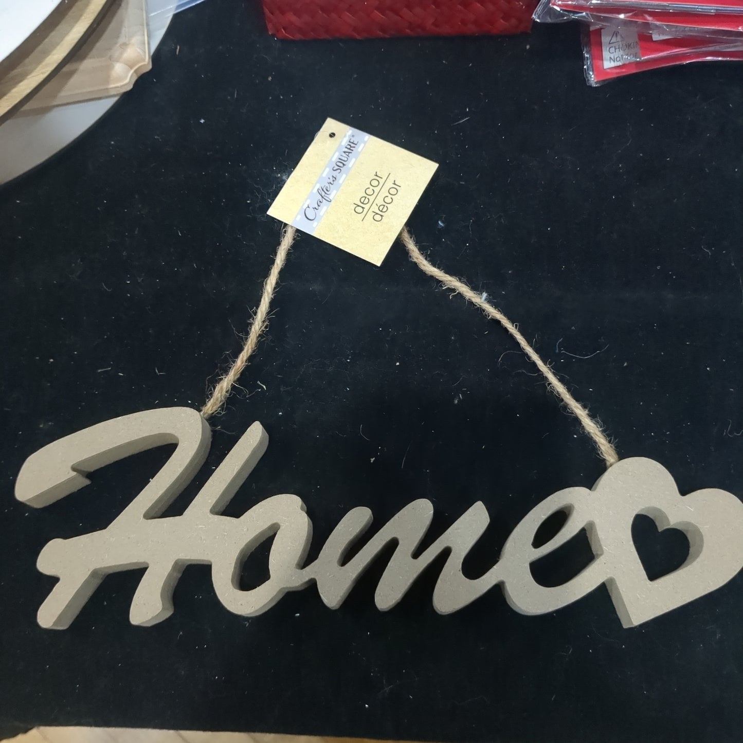 Word HOME made out of MDF