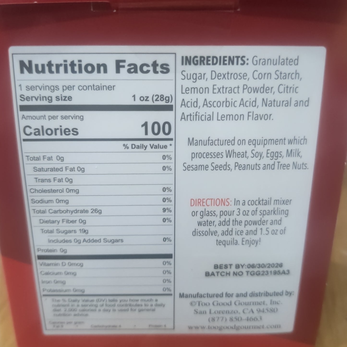 Cocktail Mixes Margarita from Too Good Gourmet