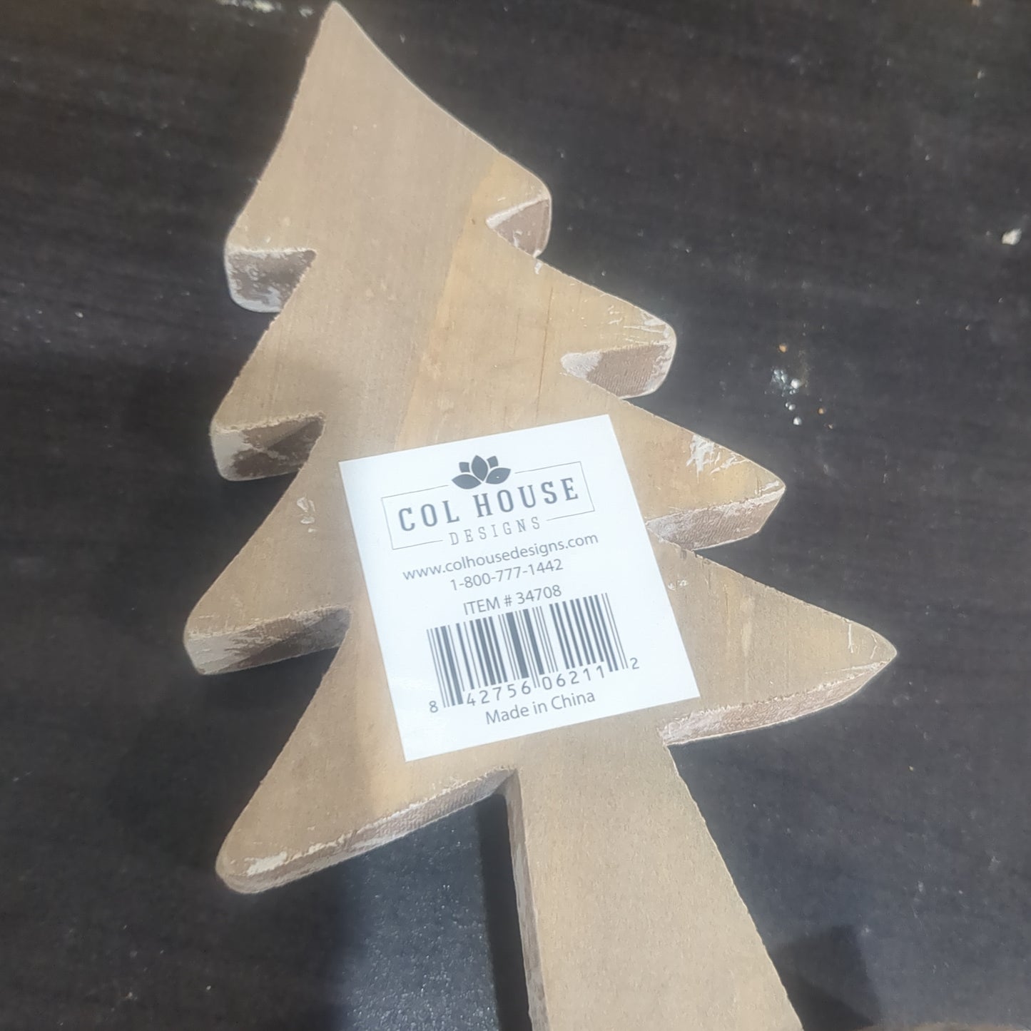 Distressed Wooden Tree 8 Inches