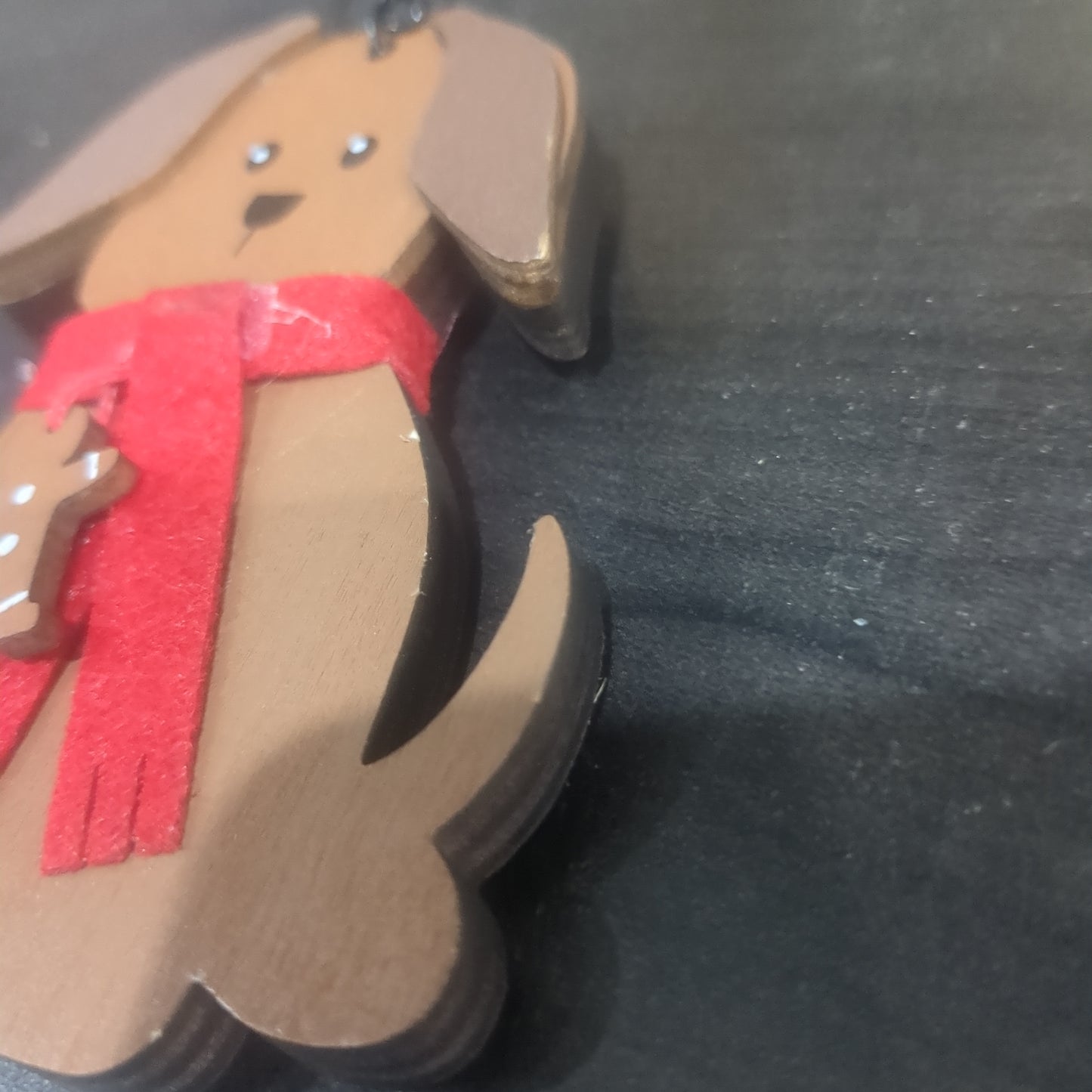 Dog With Gingerbread Scarf Ornament