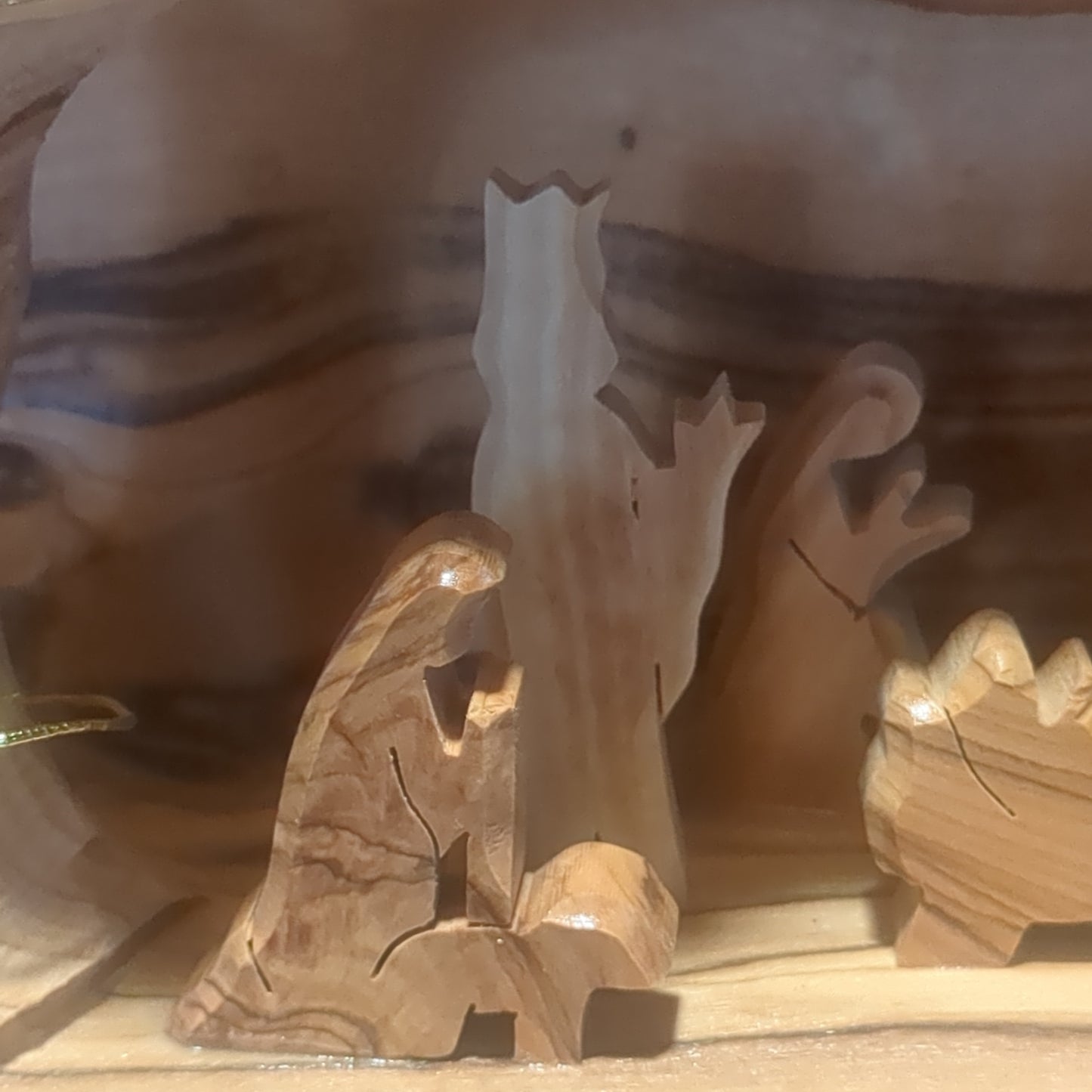 Nativity medium Grotto #2 Carved in olive wood Branch - 4"x8"  made in Bethlehem