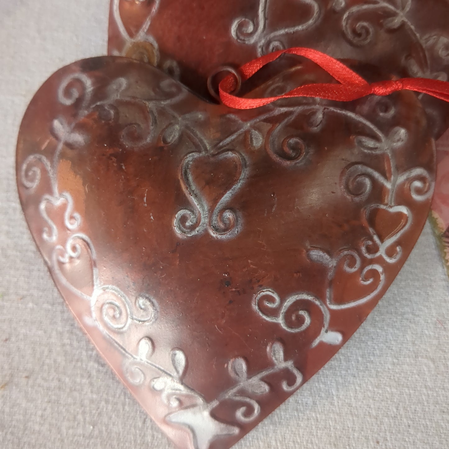 Metal heart ornament for Valentine's Day