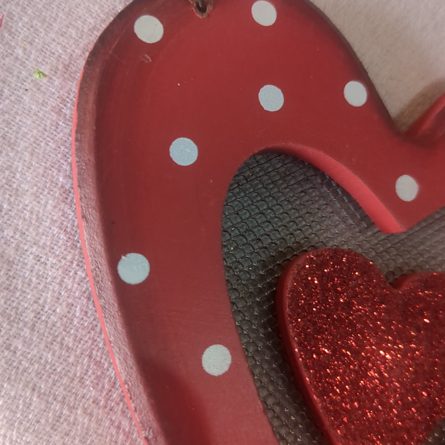 Wooden heart ornament for Valentine's Day