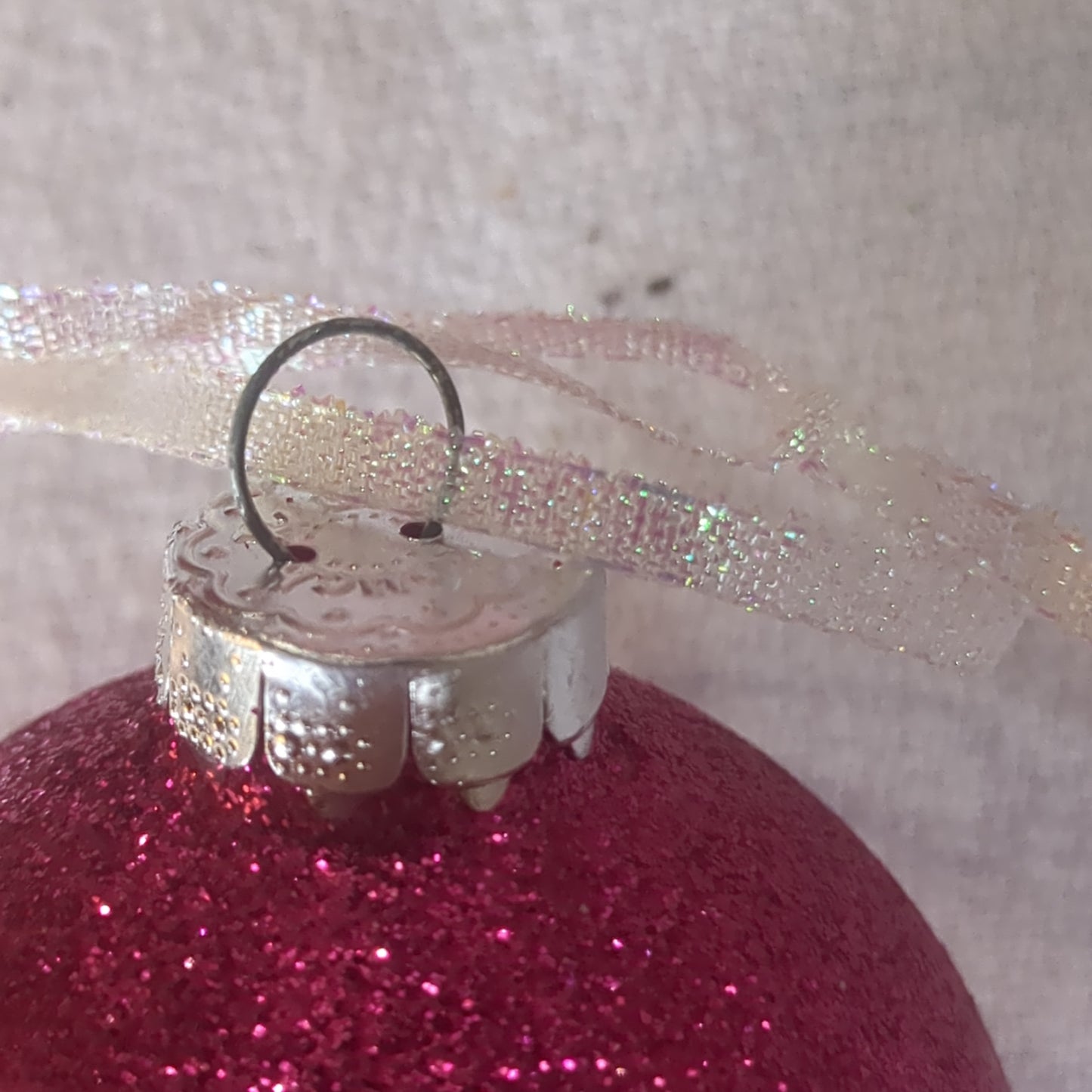 7 Glass hot pink ornament for Valentine's Day