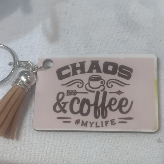 Keychain Coffee And Chaos #Mylife