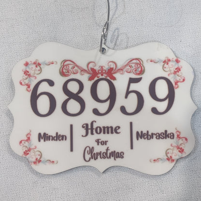 Minden Nebraska's ZIP Code Ornament floral special order