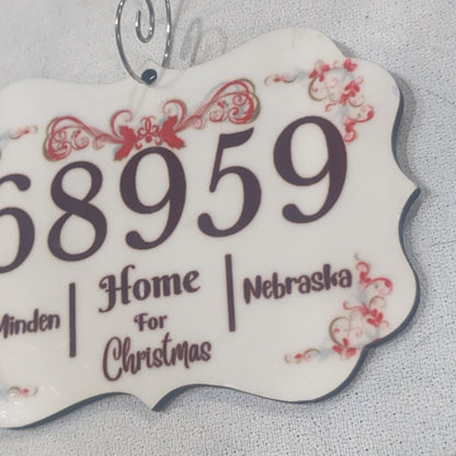 Minden Nebraska's ZIP Code Ornament floral special order