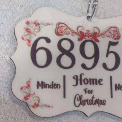 Minden Nebraska's ZIP Code Ornament floral special order