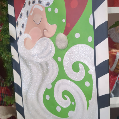 Santa Painted canvas Lisa Frost and Silvestri by Demdaco