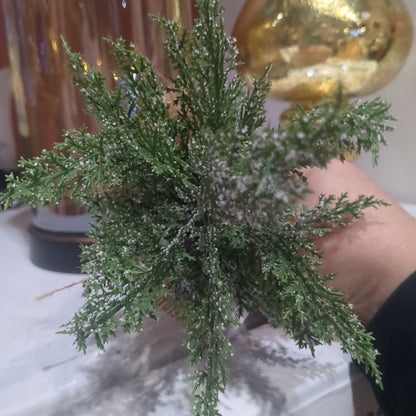 Snowy Mini Cedar Tree w/Burlap Base, 11.5"