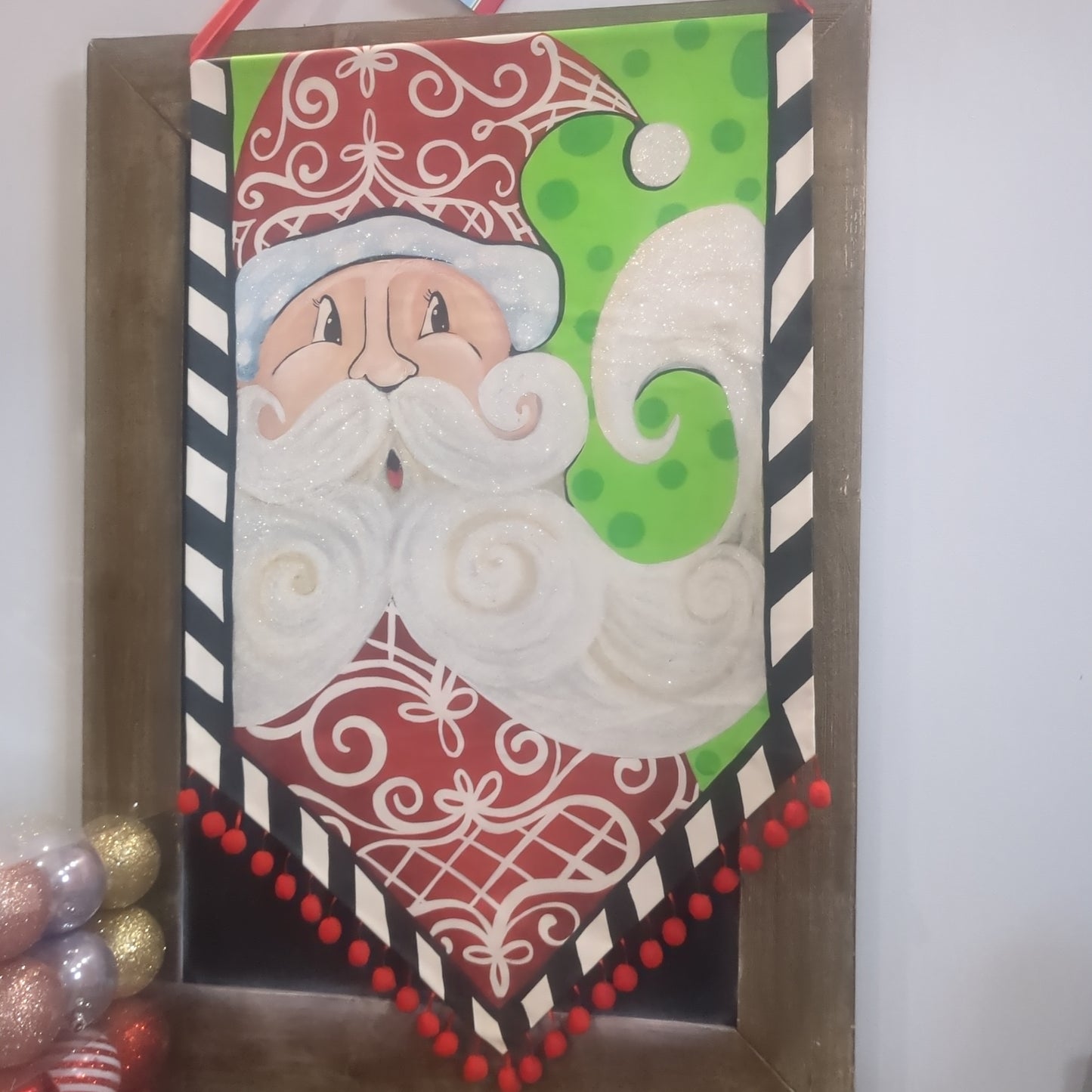 Santa Painted canvas LARGE Lisa Frost and Silvestri by Demdaco