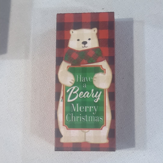 Word Block Have A Beary Merry Barry Christmas