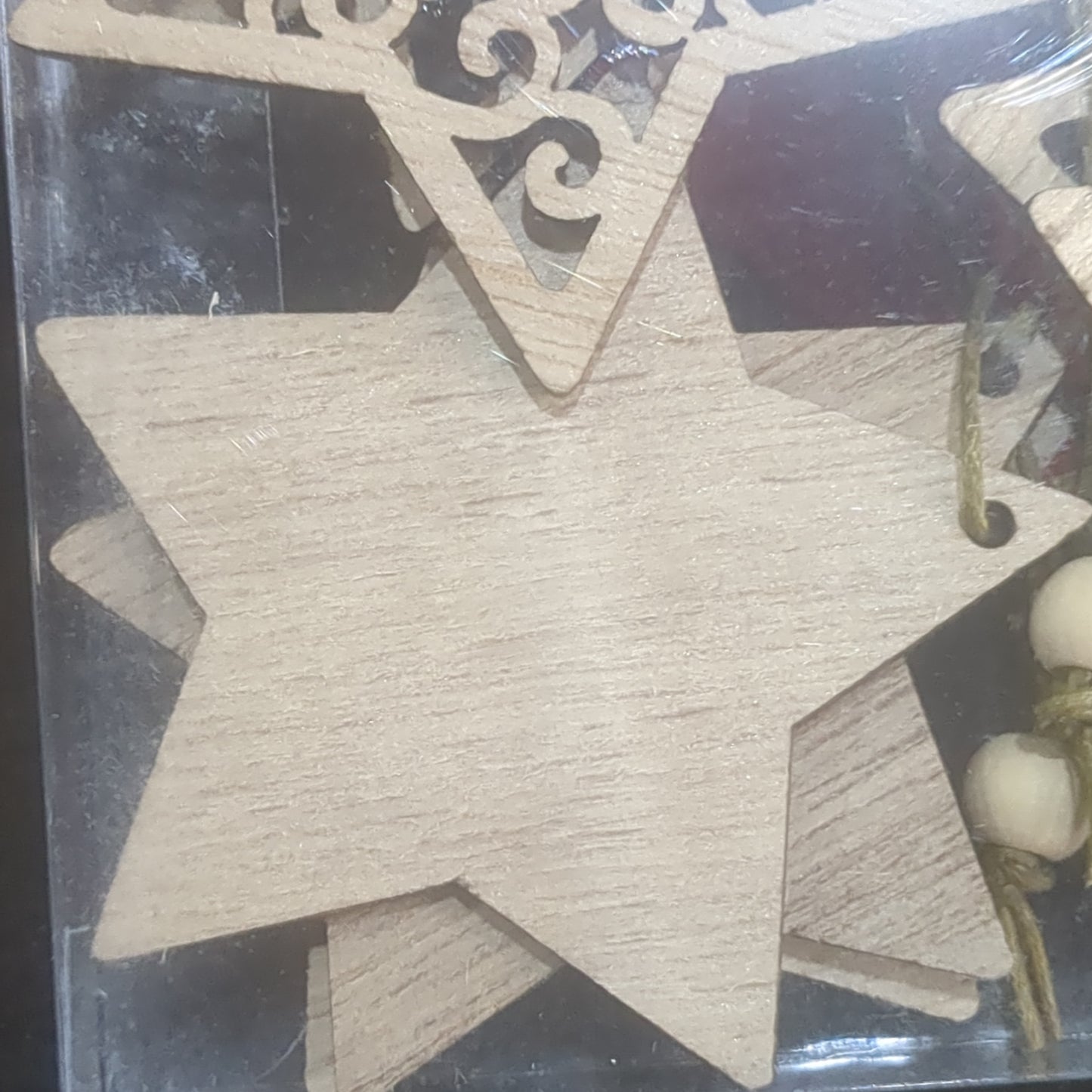 Wooden Star Ornament Set Of 12