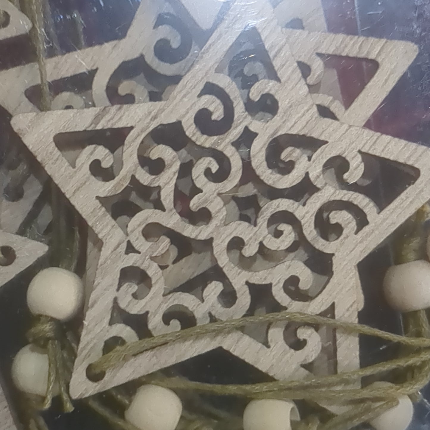Wooden Star Ornament Set Of 12