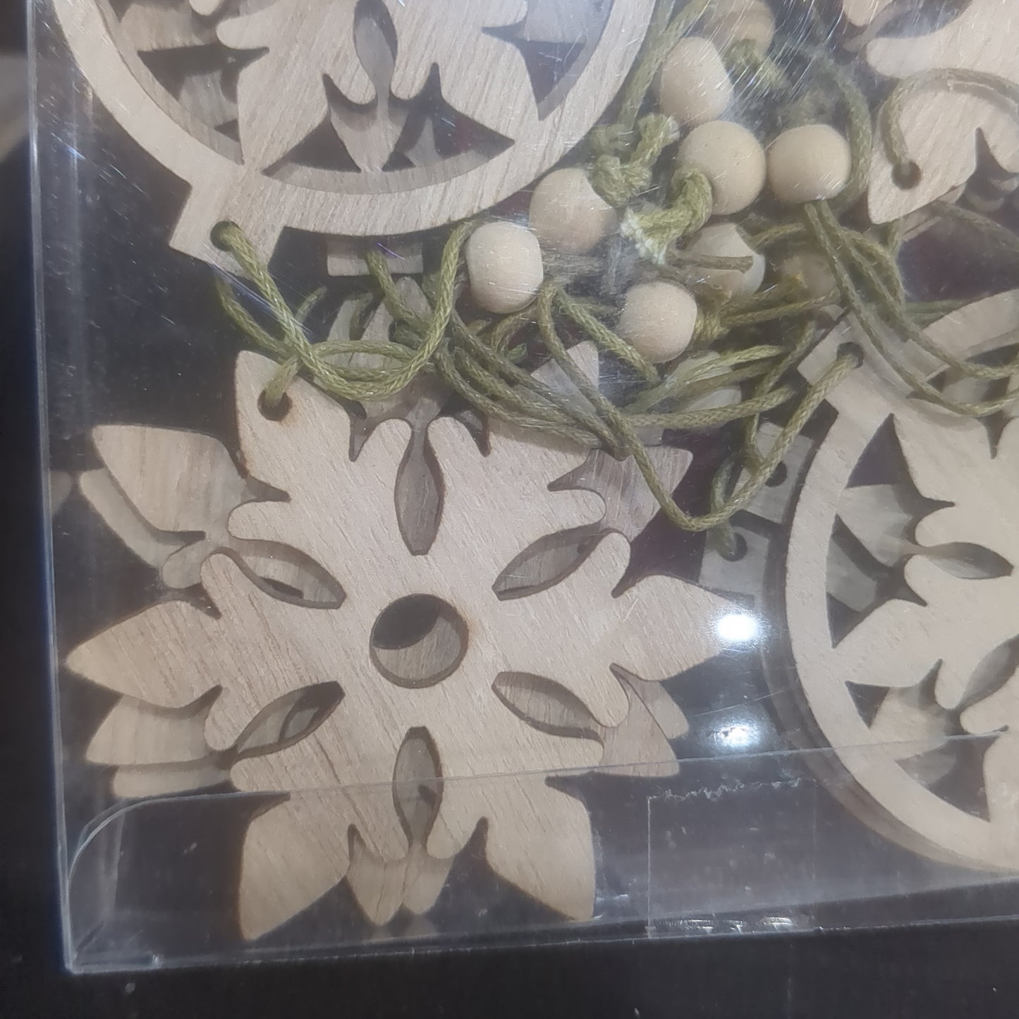 Wooden Snowflake Ornament Set Of 12