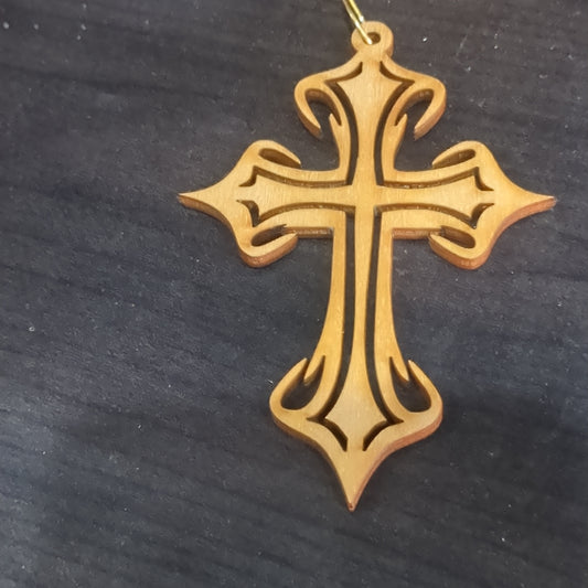 Wooden Cross Ornament