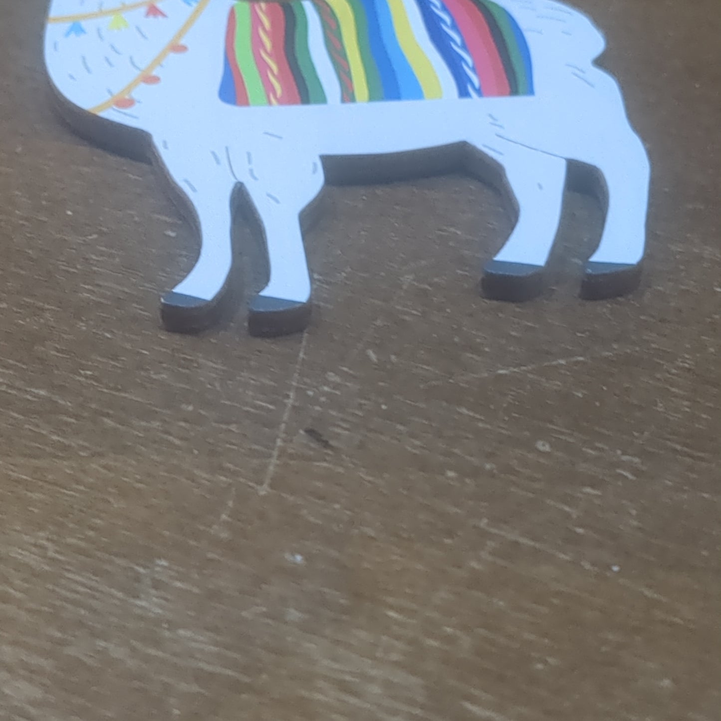 Birch Wood Llama Ornament