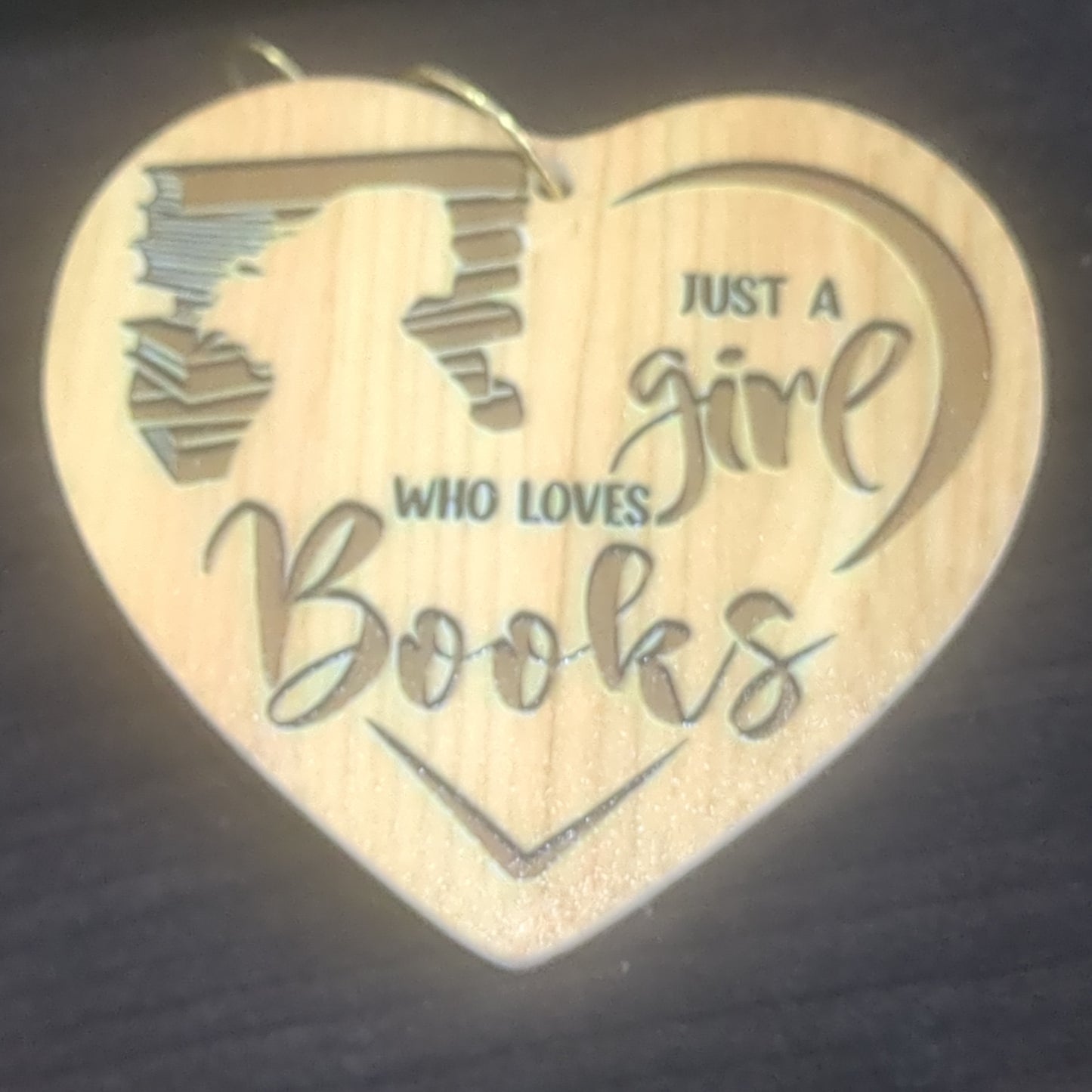 Heart-shaped ornament just a girl who loves books