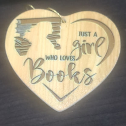 Heart-shaped ornament just a girl who loves books