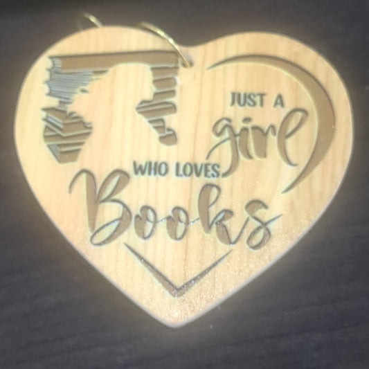 Heart-shaped ornament just a girl who loves books