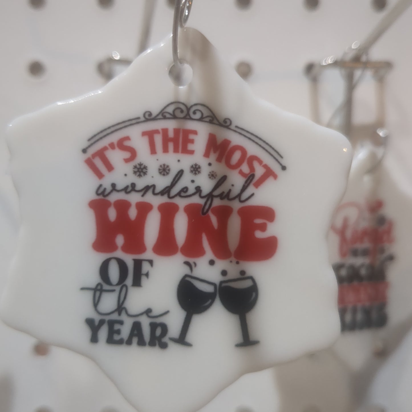 Ceramic wine ornament it's the most wonderful wine of the year