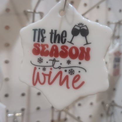 Ceramic wine ornament. 'Tis the season to wine