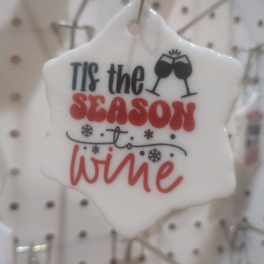 Ceramic wine ornament. 'Tis the season to wine